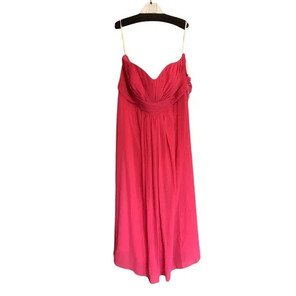 David's Bridal Pink Strapless Bridesmaid Dress Formal Occasion Gown - Picture 1 of 4